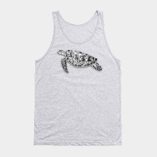 Black and White Sea Turtle Tank Top